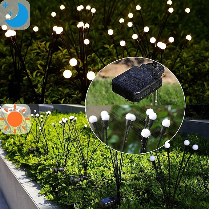 Solar Lights Outdoor Garden – 6 Pack 36 LEDs Solar Firefly Lights, Swaying Lights Waterproof, Solar Decorations for Yard Patio Pathway Lawn Gardening Gifts-Ruum Studio Home