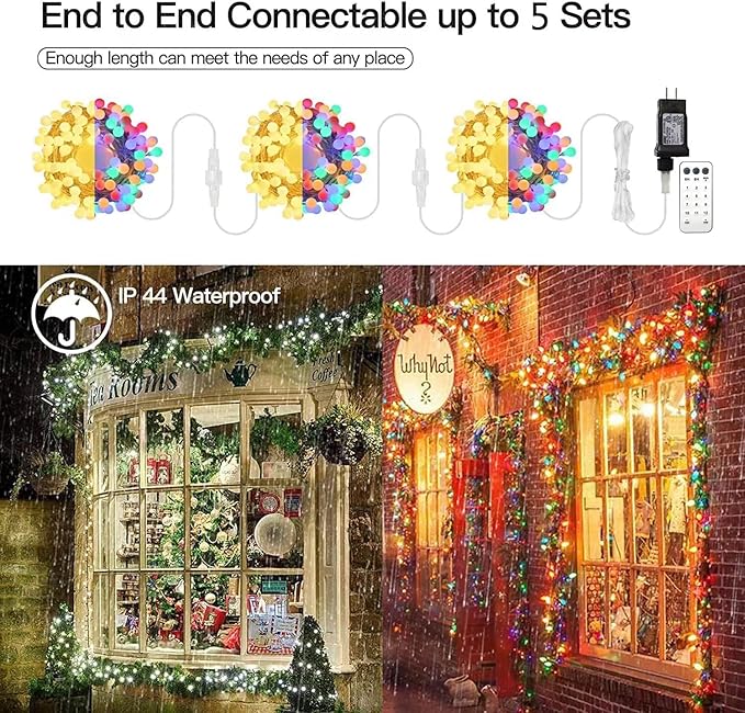 Globe String Lights,Multicolor 116 Feet 200 led 11 Lighting Modes Fairy String Lights with Remote,Waterproof Mini Globe Lights Decorn for Indoor Outdoor Party Wedding Christmas Tree Garden-Ruum Studio Home