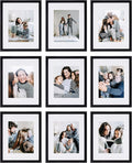 Sheffield Home 9 Piece Gallery Wall Frame Set, 11x14 in. matted to 8x10 in. (Matte Black)-Ruum Studio Home