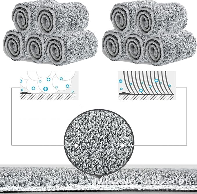 10 Pack 13 * 4.9" Generic Mop Pads Mop Head Refill Washable Wet/Dry Mops Flat Compatible with Most 11-13" Hook and Loop (Velcro) Flat Mops.System Floor Care System (10 Pack 13 * 4.9")-Ruum Studio Home