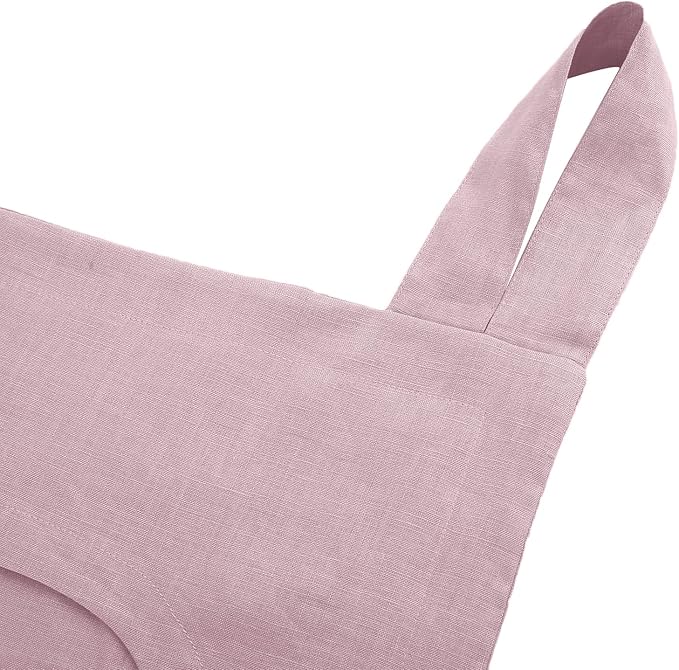 Amazhiyu 100% Linen Door Hanging Laundry Hamper Bag, 19x27 Inches Pink-Ruum Studio Home