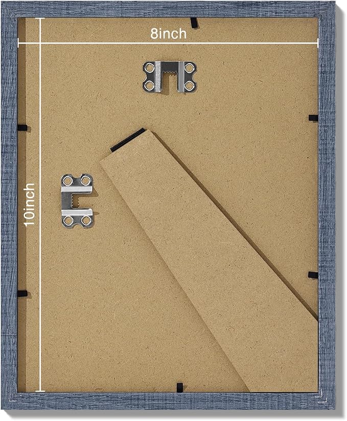 Vittanly 8x10 Picture Frames Set of 9, Shatter Resistant Plexiglass, Display 5x7 Pictures with Mat or 8x10 without Mat, Photo Frames for Wall or Tabletop, Engineered Wood, Navy-Ruum Studio Home