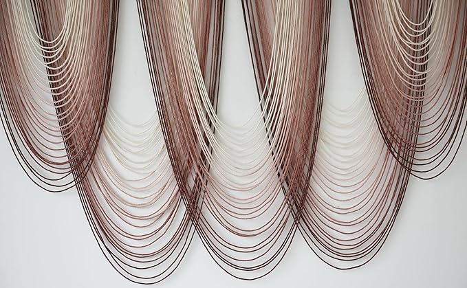 IOWER Macrame Wall Hanging Pink Dip-Dyed Large Macrame Wall Decor For Living Room Boho Fiber Art 57" W x 41" L-Ruum Studio Home