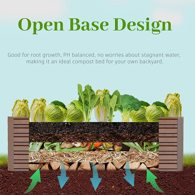 6x3x2 ft Raised Garden Bed, Large Metal Planter Raised Beds, Planters for Outdoor Plants for Vegetables, Flowers, Herbs, Fruits, and Succulents.(2 Pcs)-Ruum Studio Home