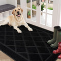 BEQHAUSE Dirt Trapper Door Mat 36" x 60", Doormat Non-Slip Entryway Rugs Washable, Dog Door Mat Stain Resistant and Absorbent Welcome Floor Mat for Front Back Door, Muddy Wet Shoes & Paws, Black-Ruum Studio Home