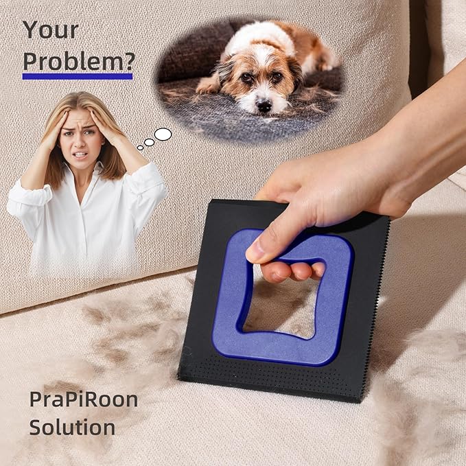 3 in 1 Mini Pet Hair Removal Tool, Dog and Cat Square Hair Remover for Car Detailing Supplies, Clothes, Couch and Carpet, Fur Cleaning Supplies for Furniture-Ergonomic and Anti-Slip, Mini Pet Supplies-Ruum Studio Home