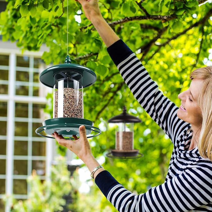 Pack of 2 Bird Feeder for Outdoor Hanging. Green-Ruum Studio Home