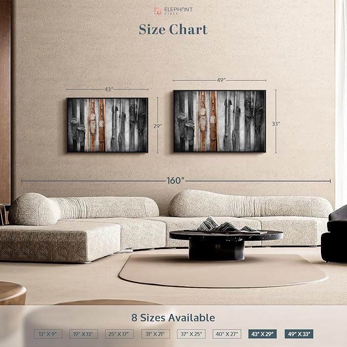 ElephantStock Ski Collection Wall Art - Horizontal Framed Canvas - 1-Piece Bathroom Wall Decor - Photography sports Canvas Print - Brown and Black Decor for Wall - 43" X 29"-Ruum Studio Home