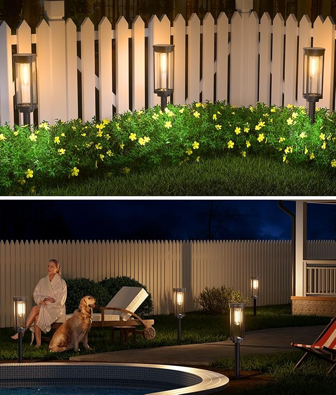 8 Pack Solar Pathway Lights Outdoor IP65 Waterproof Super Brightness Solar Powered Landscape Path Lights for Outside Walkway Driveway Garden-Ruum Studio Home