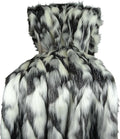 Gray Black White Faux Fur Oversized Blanket and Bedspread - Tibet Fox Fur - Gray Black White Luxury Faux Fur - Soft Faux Fur Blankets, Bedspreads and Throws, Handmade in USA, 16438-Ruum Studio Home