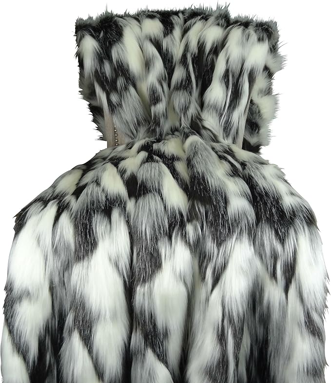 Gray Black White Faux Fur Oversized Blanket and Bedspread - Tibet Fox Fur - Gray Black White Luxury Faux Fur - Soft Faux Fur Blankets, Bedspreads and Throws, Handmade in USA, 16438-Ruum Studio Home