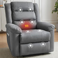 Recliner Chair with Massage & Heat, 8 Vibration Points, 5 Modes, 115-165° Reclining, Manual Recliner for Adults, Timer & Intensity Control, Faux Leather Massage Chair with Side Pocket for Living Room-Ruum Studio Home