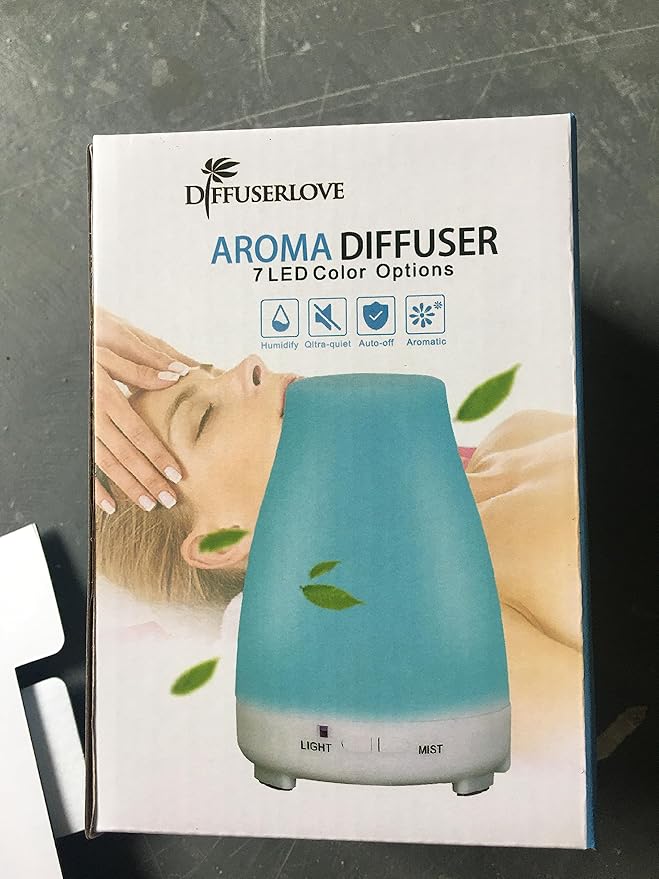 Diffuserlove Essential Oil Diffuser 200ML Aroma Diffuser Mist Humidifiers with 7 Color LED Lights, Auto Shut-Off Function for Bedroom Office Room House-Ruum Studio Home