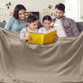 PHF 100% Cotton Waffle Blanket Oversized King 120"x120", Lightweight Breathable Extra Large 10'x10' Summer Blankets for Bed, Giant Big Luxury Aesthetic Woven Bedding for Home Decor, Simply Taupe-Ruum Studio Home