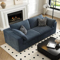 LoveSeat Cloud Couch Modular Sectional Sofa for Living Room,Modern Sofa with Deep Seat，2 Seater Boneless Couch,Comfy Upholstered Corduroy Couches for Apartment, Studio, Office,Bedroom，Blue-Ruum Studio Home