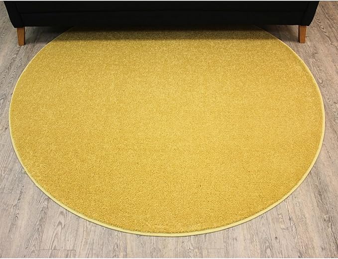 KOECKRITZ Soft and Colorful Kids Classroom Area Rugs (Passes Flammability Pill Test) Many Sizes and Bright Colors to Select from (3' Round, Lemon)-Ruum Studio Home