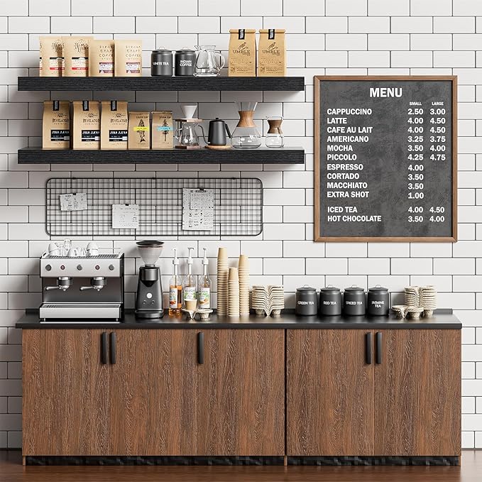 Heimlove Floating Shelves for Wall 36 Inches Long,9.3" Deep Black Floating Shelf Set of 2,Wall Mounted Shelves for Bathroom Bedroom Living Room Kitchen Office,Shelf for Books Storage,Home Decor-Ruum Studio Home