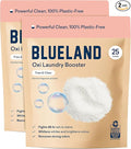 BLUELAND Oxi Laundry Booster Powder Refill 2-Pack, Fragrance Free & Clear, 50 Loads, 35.2 oz, Plastic-Free, Eco Friendly, Oxy Cleaner, Stain Remover-Ruum Studio Home