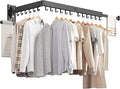 Wall Mounted Clothes Hanger,Clothes Drying Rack,Laundry Drying Rack,Drying Rack Clothing,Laundry Hanger Rack,Retractable Dryer Racks,Collapsible, Aluminum,can be Fold Upward & Left & Right-Ruum Studio Home