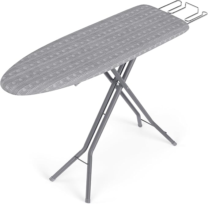 SONGMICS Ironing Board, Foldable Iron Board, Height Adjustable up to 35 Inches, with 4 Layered Cover and Pad, Iron Rest, Hook, Steel X-Legs, for Home, Laundry Room, Dorm, Dove Gray ULLB001G01-Ruum Studio Home