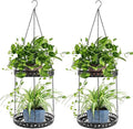 Plant Hanger Indoor Outdoor, 2 Tier Hanging Planter Hanging Plant Shelf, Metal Hanging Plant Holder for Indoor Outdoor Plants-Ruum Studio Home