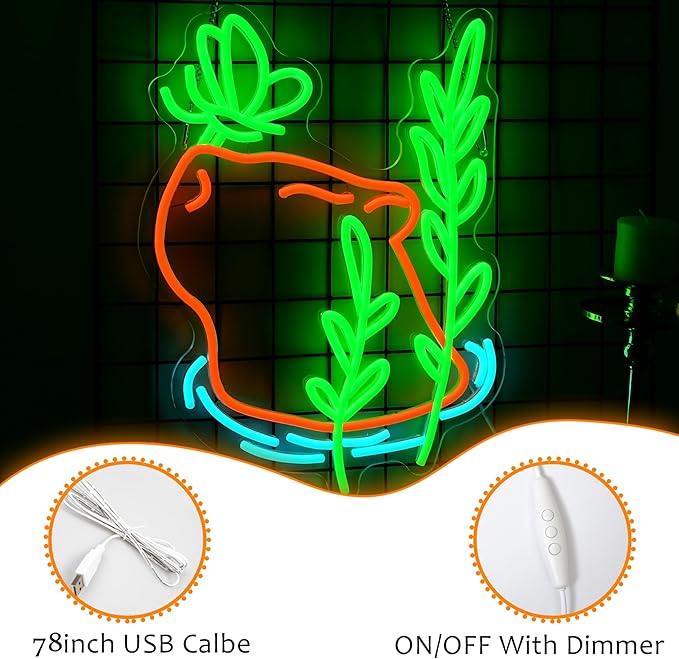 LISIGNVE Capybara Swim Neon Sign Butterfly Led Sign Dimmable Switch Cartoon Animal Neon Light Sign for Children’s Room Cute Capybara Neon Light for Bedroom Pet Shop Water Park Wall Decor-Ruum Studio Home