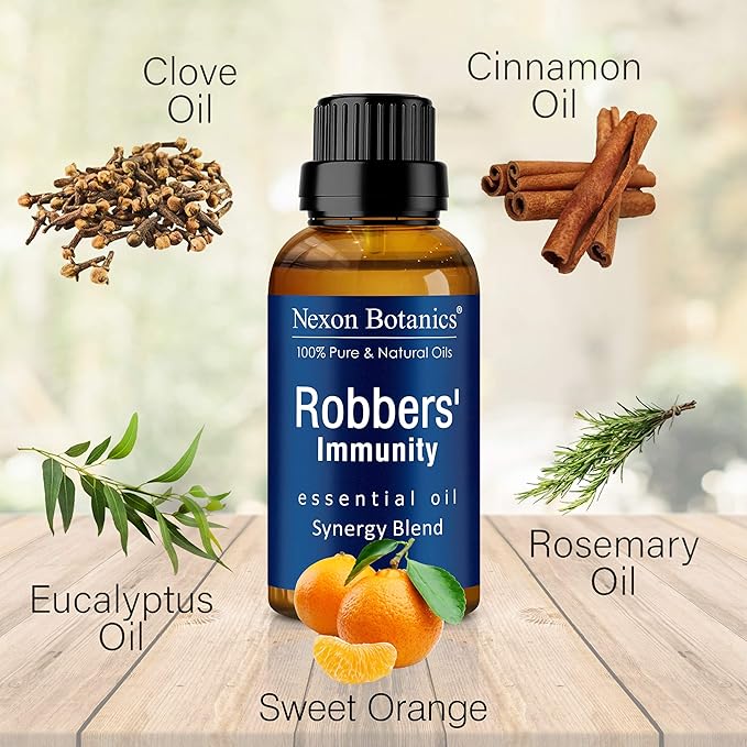 Robbers' Immunity Essential Oil Blend 30 ml - Immune Boost Aromatherapy for Diffusers - Natural Shield Against Impurities - Nexon Botanics-Ruum Studio Home
