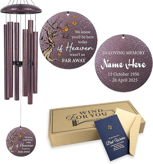 Cardinal Sympathy Wind Chimes Personalized, Windchimes in Memory of a Loved One/Mother, Sympathy Gifts Wind Chimes for Funeral Bereavement Condolences, Memorial Wind Chime-Ruum Studio Home