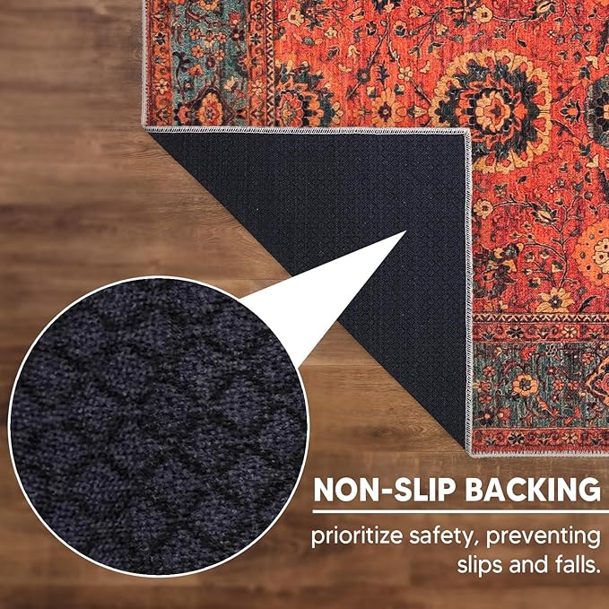 Keen Home Design 3x5 Rug - Machine Washable Entry Rug with Non-Slip Backing, Ideal for Enteryway, Kitchen, Bathroom, Laundry Room - Vintage, Easy Clean, Durable, Low Pile Rug - (3' x 5')-Ruum Studio Home