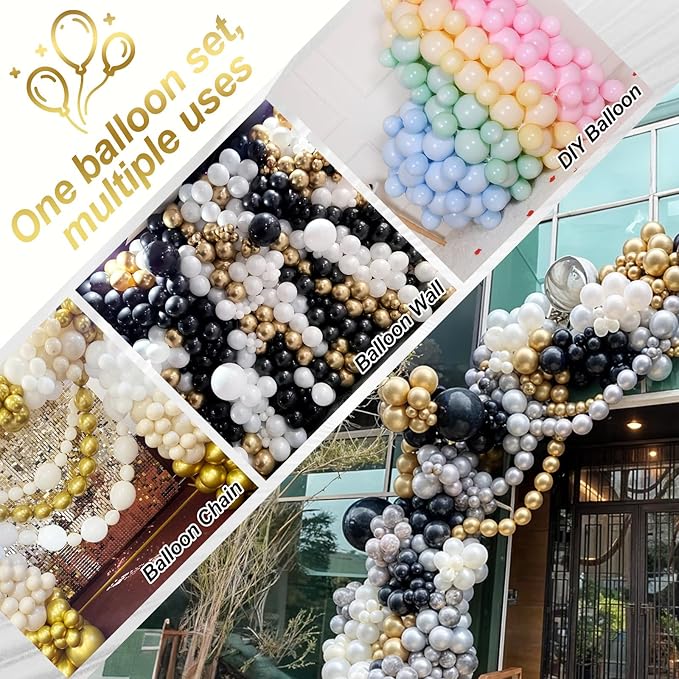 Gold Quick Link Balloons, 60PCS Linking for Balloon Wall Arch Chains, 6inch Linkable for Wedding Birthday Baby Shower Engagement Graduation Party Decorations-Ruum Studio Home