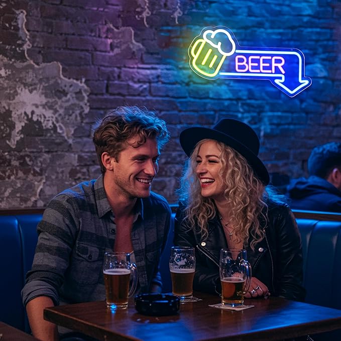 Beer Neon Signs Led Beer Neon Sign for Wall Decor Dimmable Bar Led Sign Neon Sign for Man Cave Bedroom Home Bar Shop Pub Bistro Party Game Room Decor Gifts-Ruum Studio Home