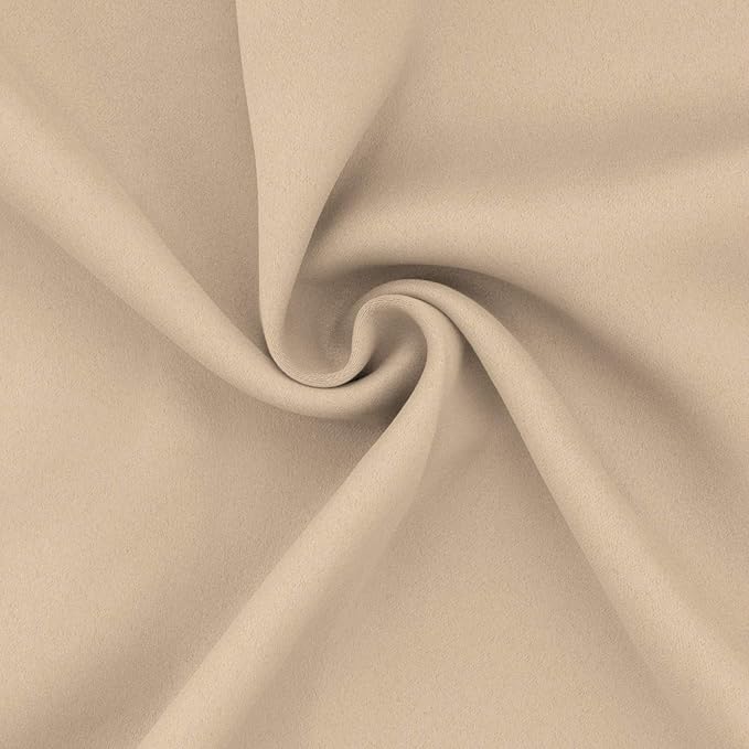 Easy-Going Blackout Curtains for Bedroom, Solid Thermal Insulated Grommet and Noise Reduction Window Drapes, Room Darkening Curtains for Living Room, 2 Panels (52x84 in,Beige)-Ruum Studio Home