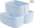 Small Woven Storage Baskets 12“X8”X5“ Decorative Rope Bins for Organizing Shelves, Closets, and Toys, Empty Gift Baskets, Cute Organizer Basket for Home and Office (blue, regular)-Ruum Studio Home