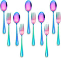 E-far 10-Piece Rainbow Toddler Utensils, Kid Stainless Steel Silverware Set, Children Safe Forks and Spoons Set for Self Feeding, Healthy & Non-Toxic, Mirror Polished & Easy to Clean-Ruum Studio Home