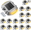 VOLISUN Solar Deck Lights, 16-Pack Led IP67 Waterproof Outdoor Warning Step Lights for Driveway, Sidewalk, Garden Pathway, Yard (Warm White)-Ruum Studio Home