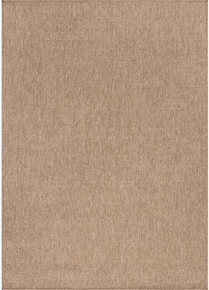 CAMILSON Easy Jute Rug 5x7, Indoor Outdoor Natural Color Fiber Area Rugs for Living Room Patio and Kitchen Rug, Solid Boho Woven Design, Easy-Cleaning, Washable Outside Carpet Alfombras (5 x 7)-Ruum Studio Home