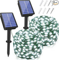 2 Pack Solar String Lights Total 240LED 80FT, IP67 Waterproof Solar Lights for Outside with 8 Modes, Upgraded Solar Panel Fairy Lights for Garden Party Wedding Decorations (Cool White) …-Ruum Studio Home
