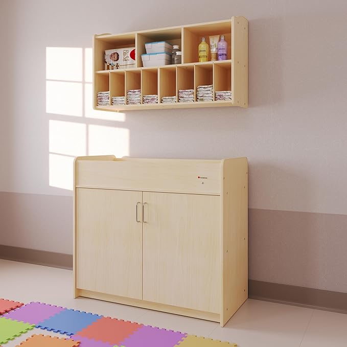 Foundations Wall-Mounted Diaper Organizer for Daycares, 3 Large & 8 Small Storage Compartments, Wood Construction, Maximum Durability-Ruum Studio Home