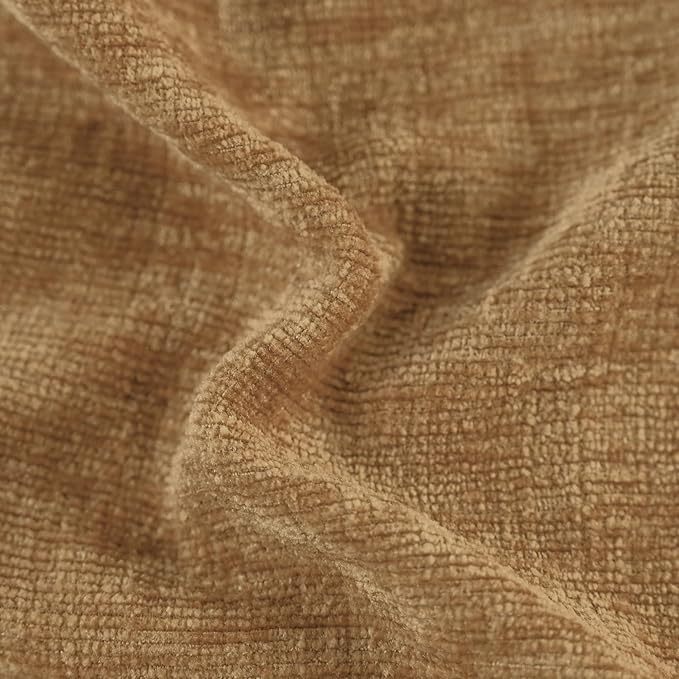 CaliTime Throw Pillow Covers Decorative 12 X 20 Inches Pack of 2 Cozy Chenille Cushion Cases for Couch Sofa Bed Living Room Home Apricot Brown-Ruum Studio Home