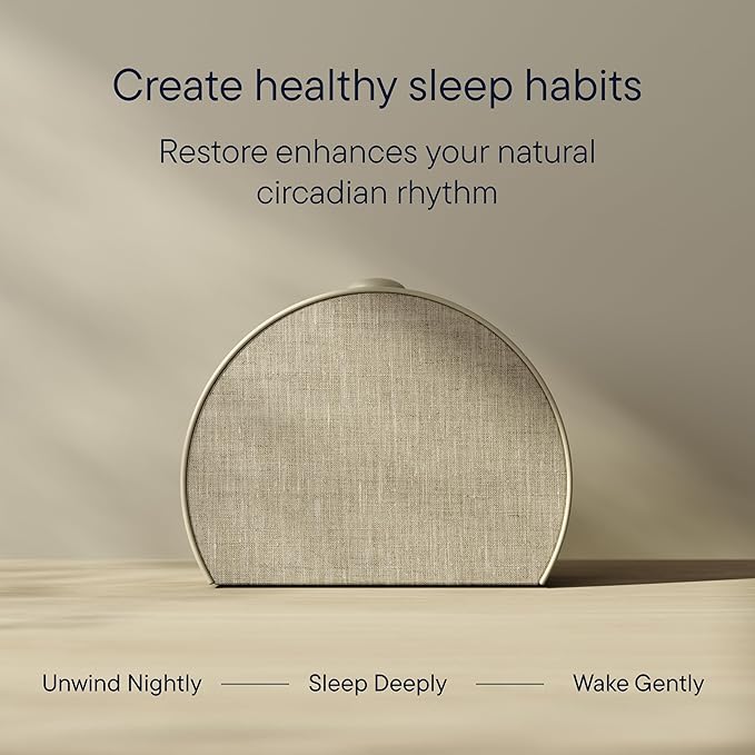 Hatch Restore 3 Sunrise Alarm Clock, Sound Machine, Smart Light (Putty) - White Noise, Screen-Free Sleep Routine-Ruum Studio Home
