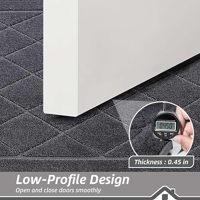 BEQHAUSE Dirt Trapper Door Mat 20" x 32", Doormat Non-Slip Entryway Rugs Washable, Dog Door Mat Stain Resistant and Absorbent Welcome Floor Mat for Front Back Door, Muddy Wet Shoes & Paws, Dark Grey-Ruum Studio Home