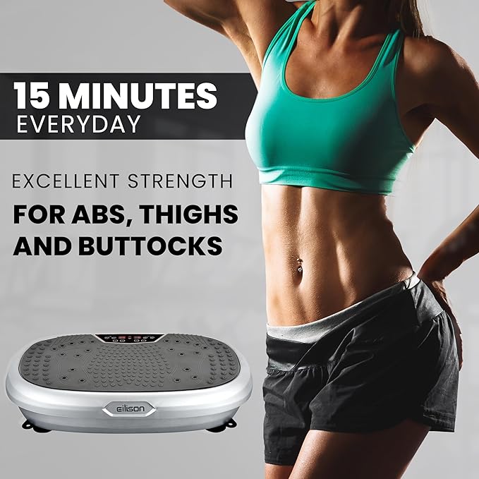 EILISON FitMax 3D XL Vibration Plate Exercise Machine - Whole Body Workout Vibration Platform w/Loop Bands - Lymphatic Drainage Machine for Weight Loss, Shaping, Wellness, Recovery-Ruum Studio Home