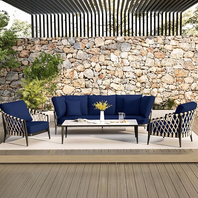 hyha Waterproof Couch Cushion Covers, Stretch Sofa Couch Seat Slipcover for Dog Washable, Non-Slip Waterproof Outdoor Cushion Covers for Patio Furniture Replacement (1 Piece for Large, Navy)-Ruum Studio Home