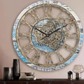 HOIBAI Large Wall Clock, Wall Clocks for Living Room Decor 20 Inch Farmhouse Vintage Rustic Kitchen Wall Decor Vintage Roman Oversized Wall Clock for Home Bedroom House Office, Moving Gears Clock-Ruum Studio Home