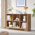Farmhouse 6 Cube Bookshelf, Storage Organizer Bookcase, Kids Toy Storage Cabinet, Long Bookshelves Storage Organizer Shelf, Wood Display Cabinet Book Shelves for Bedroom,Living Room,Natural Oak-Ruum Studio Home