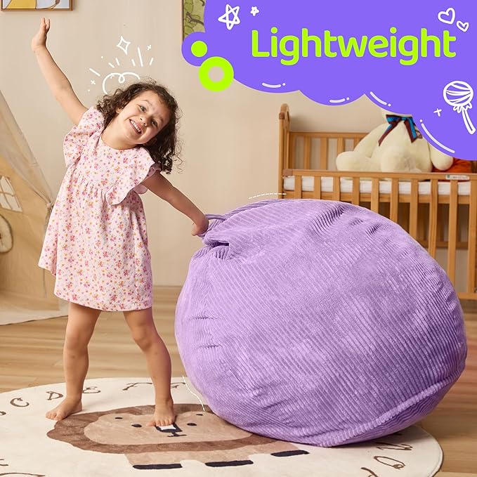 Bean Bag Chairs Teardrop Bean Bag Chair Beanbag Chair with Memory Foam Filled Machine Washable Cover for Living Room, Bedroom (Small,Purple)-Ruum Studio Home