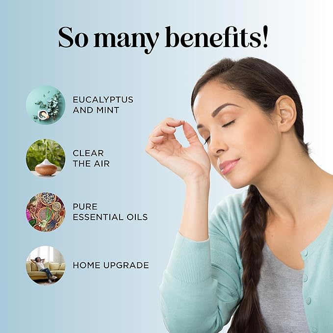 Breathe Essential Oil for Diffuser - Invigorating and Refreshing Breathe Essential Oil Blend with Eucalyptus Peppermint Tea Tree and Mint for Diffusers for Home and Shower Aromatherapy (2 Fl Oz)-Ruum Studio Home