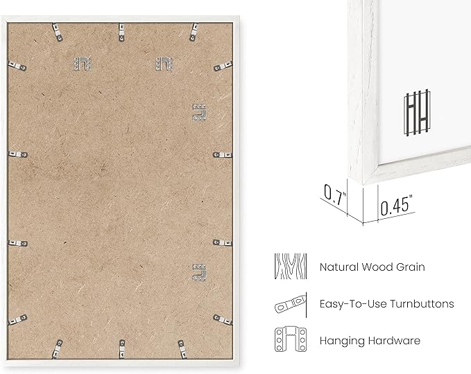 HAUS AND HUES White Poster Frames 24 X 36 Inches - Set of 3 Large Picture 24x36, Frame Sets for Wall Collage 24x36 Wood, Gallery 24x36 (White Oak Frame) 24x36 in-Ruum Studio Home