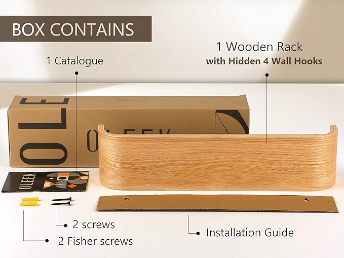 OLEEK Wall Coat Rack - Wall Shelf with Hooks - entryway Hooks - entryway Shelf - Modern Coat Rack - Wooden Coat Rack Wall Mount for Home Decor - Wooden Mount for Home Decor - Coat Hanger Wall Mount-Ruum Studio Home