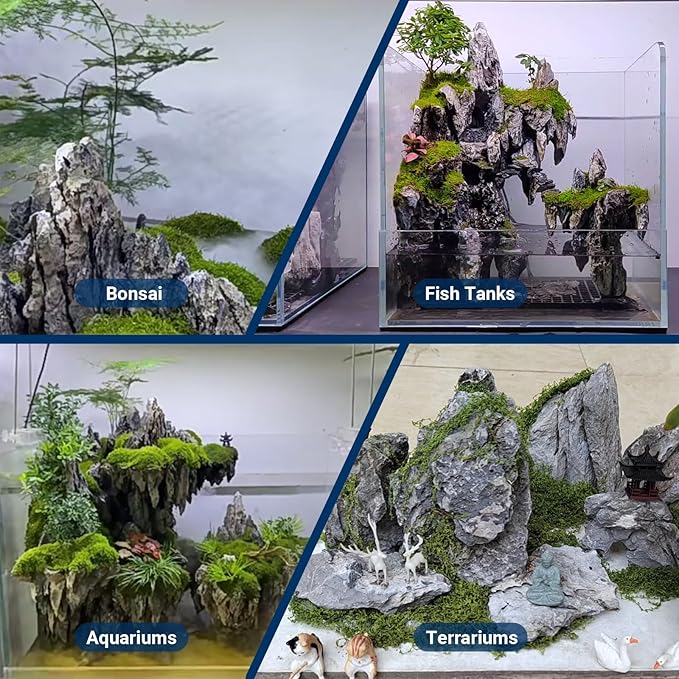 Seiryu Stone Natural Stone Rocks Fish Tank Decor Rocks for Aquariums Landscaping Model Tank Decoration Aquarium Miniature -20Lb (2-8 inch)-Ruum Studio Home